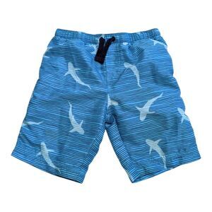 Tucker + Tate Blue Shark Print Swim Shorts trunks spring summer camp boys size 6